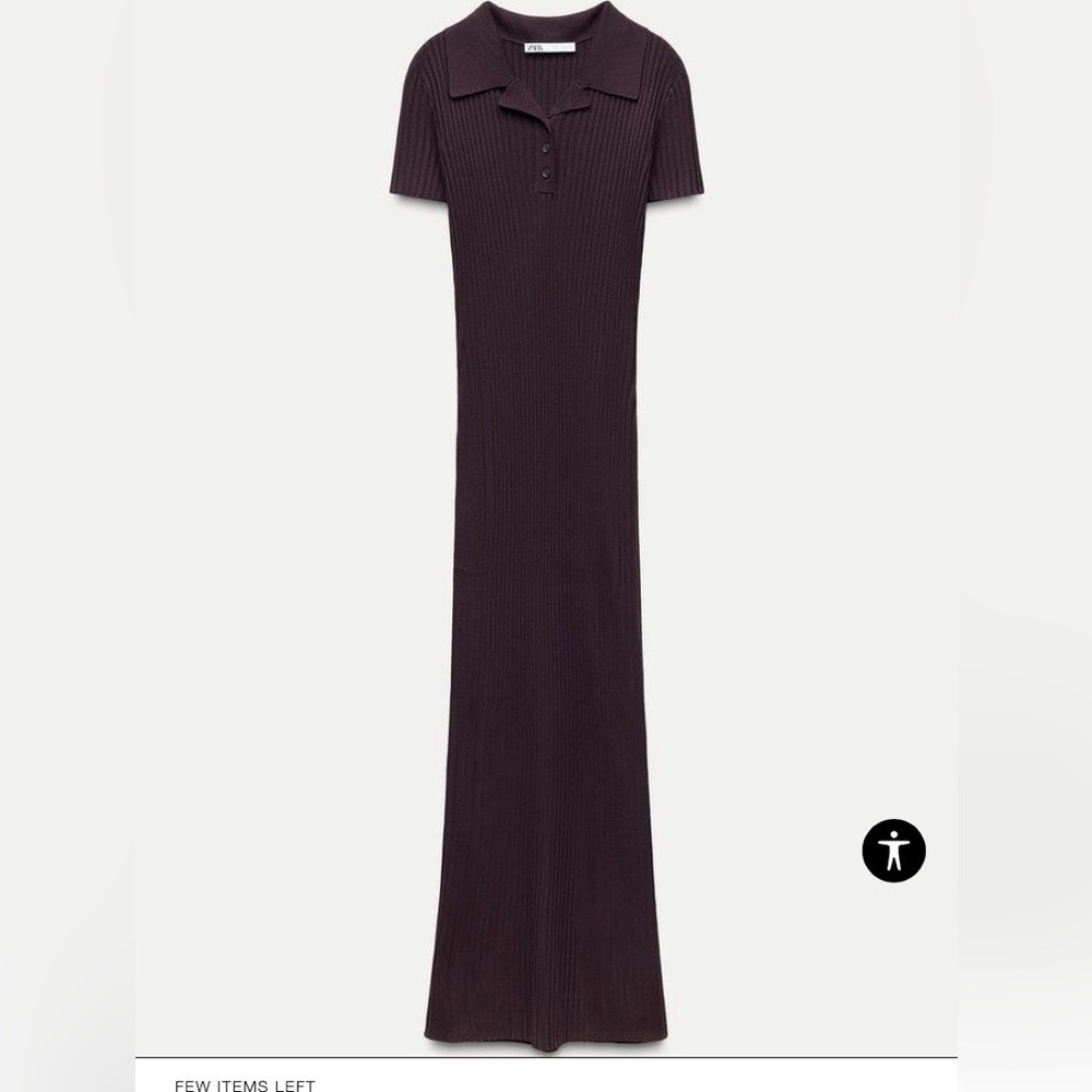 Zara black ribbed dress Large